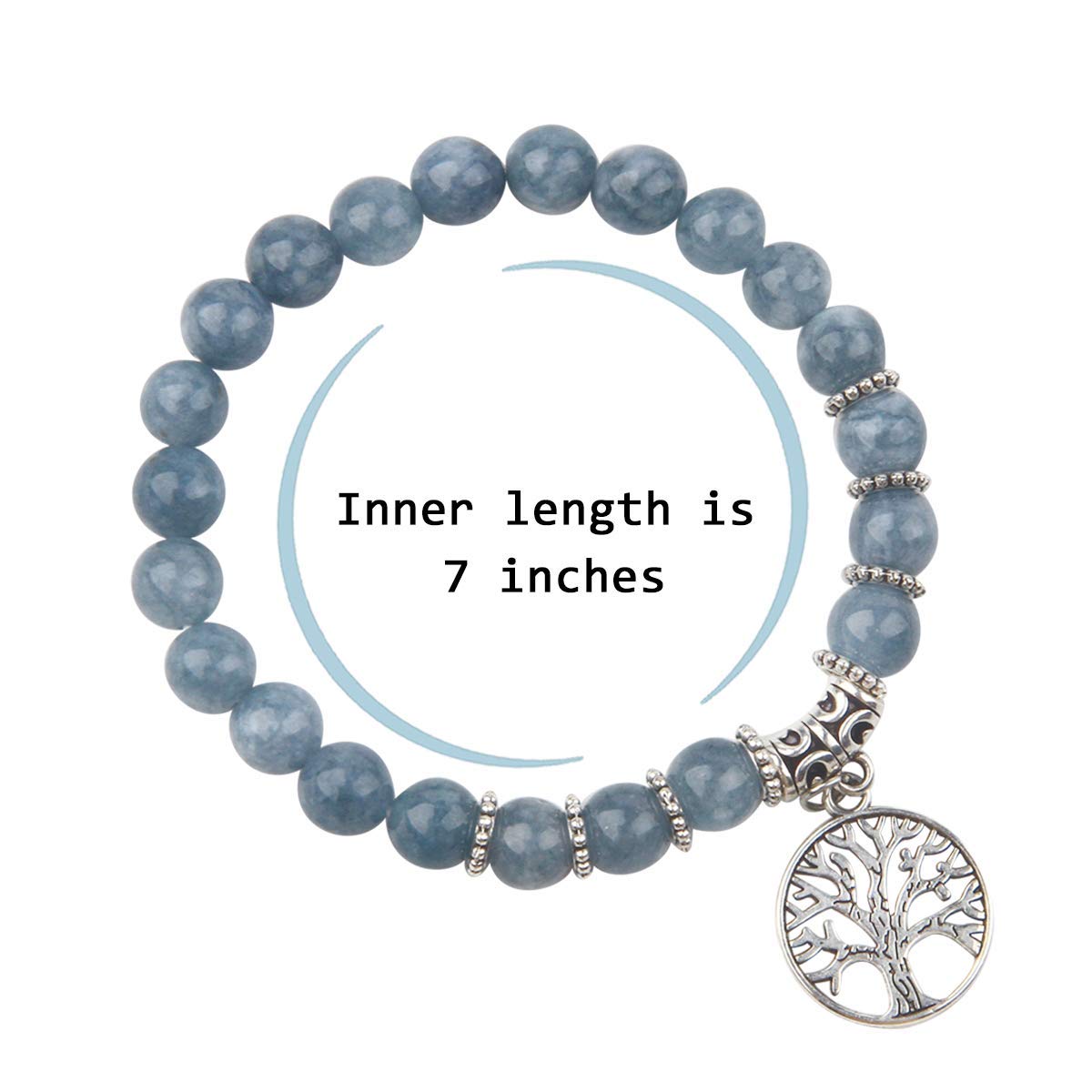 Jardme Tree of Life Bracelet & Aquamarine Beaded Bracelet for Women Chakra Bracelet Beach Charm Bracelet Set - Birthday Gifts for Women Mom