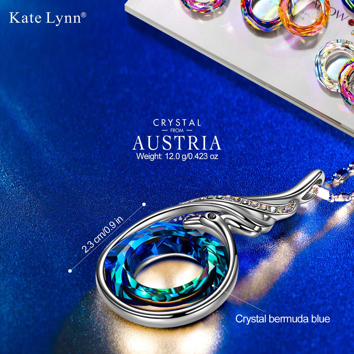 Kate Lynn Crystal Necklaces for Women Jewelry for Women Phoenix Necklace Pendant Birthday Gifts for Women Christmas Gifts for Mom Wife Gift for Girlfriend Best Friends