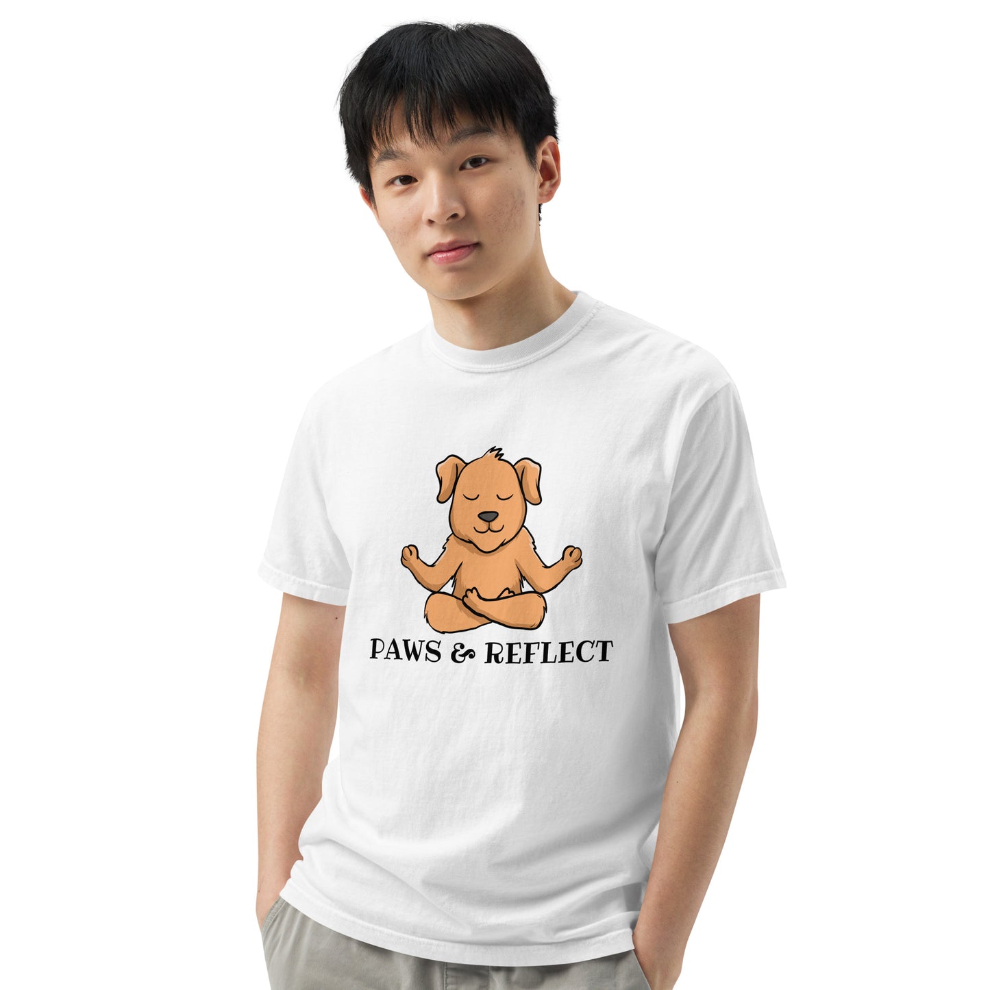 Paws & Reflect Men’s garment-dyed heavyweight t-shirt
