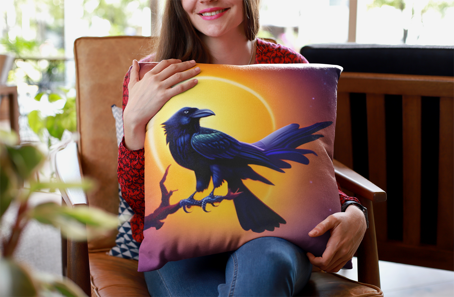 Raven Multicolor Premium Pillow