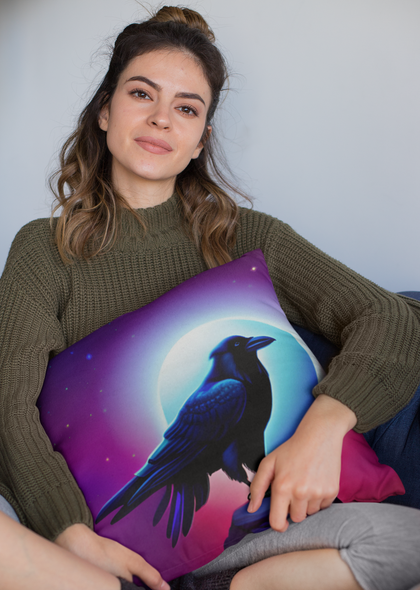 Raven Blue Moon Premium Pillow