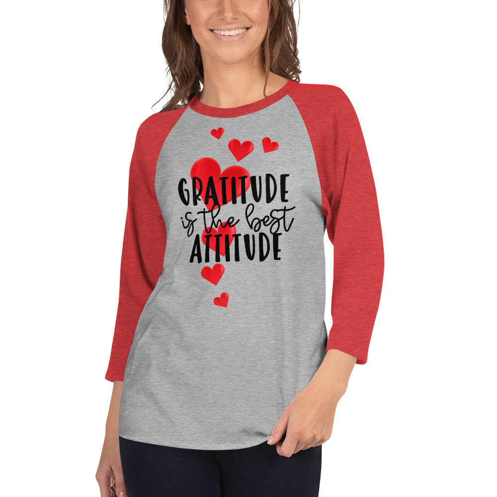 Gratitude 3/4 sleeve raglan shirt