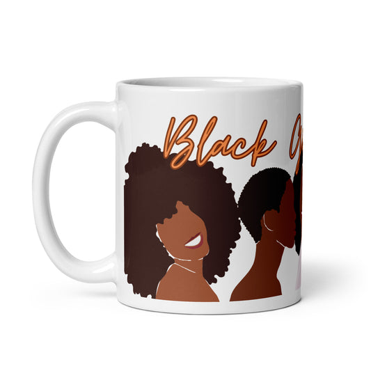 Black Girl Magic White glossy mug
